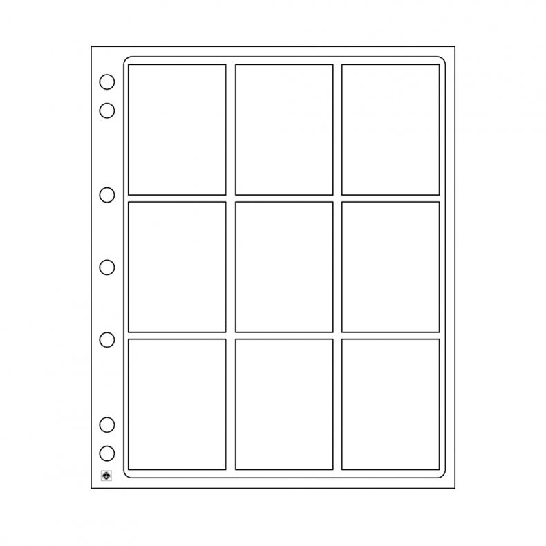 Лист ENCAP для 9 монет в капсулах SLAB